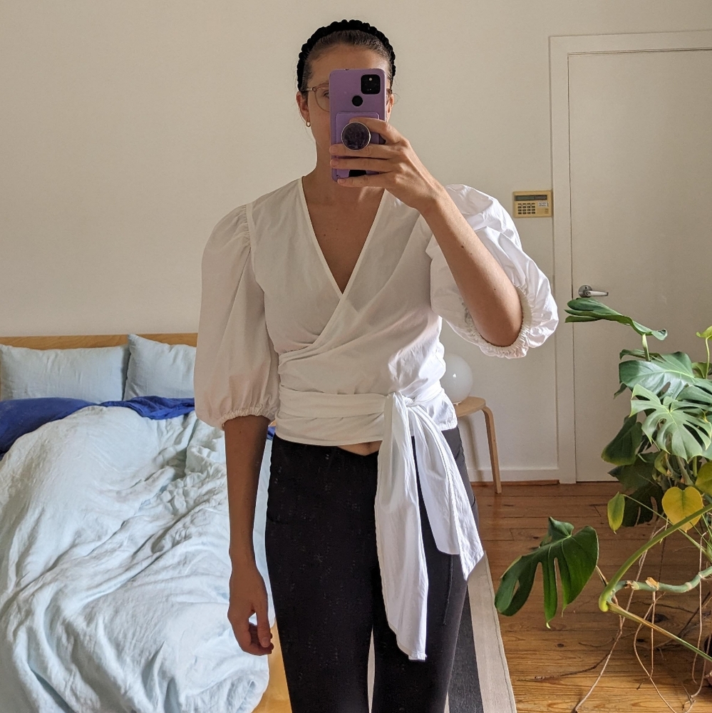 White Wrap Blouse